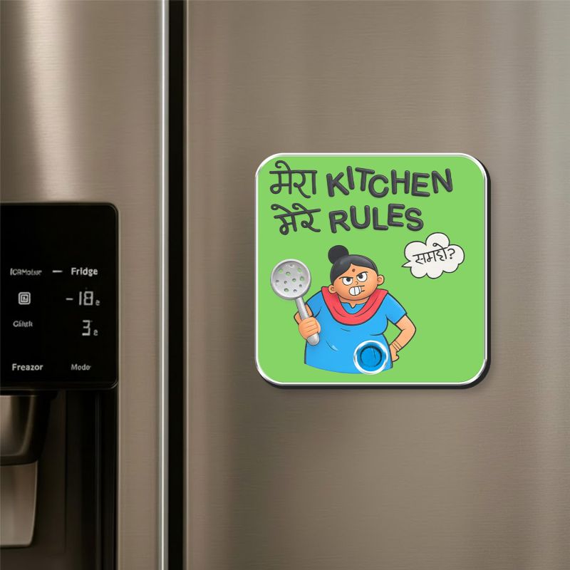 Mera Kitchen Mere Rules Personalized Musical Fridge Magnet Rechargeable Custom Song Magnet for Mom